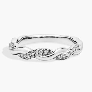 Blue Nile Zac Posen Twisting Diamond Ring In 14K White Gold 1/5 Ct Tw Size 8